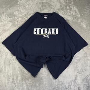 vintage 90s jan sports byu cougars shirt logo print blue size XXL